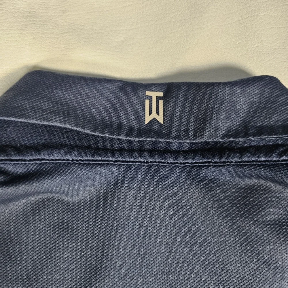 Nike Tiger Woods Collection Polo Shirt Mens XL Blue Dri-Fit Golf Performance‎